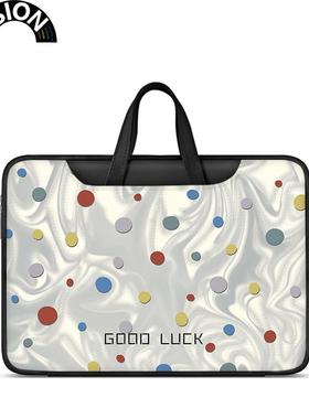 V-SION原创插画灰色心情笔记本重磅电脑包手提适用苹果macbook15点6寸小新air13华为matebook联想女14内胆包