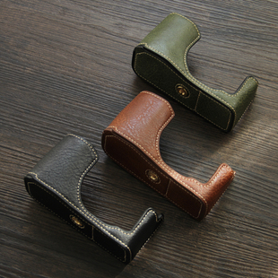 适用佳能G12相机套底座g11保护套半套荔枝纹复古相机配件