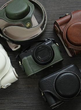 适用索尼ZV1M2相机套sony zv1保护套复古荔枝纹皮套相机包ZV1F