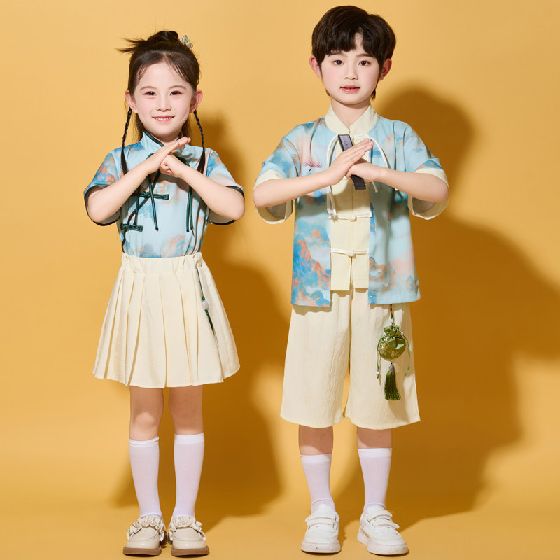 小学生上春山朝代歌中国风合唱服儿童演出服幼儿上山找师傅舞蹈服