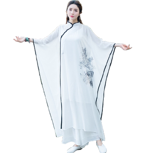 民国风复古女装佛系衣服禅服雪纺茶服改良版时尚唐装女中国风少女