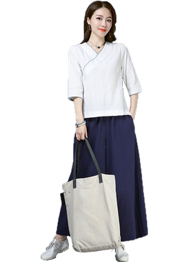 佛系中医养生馆禅意美容师工作服