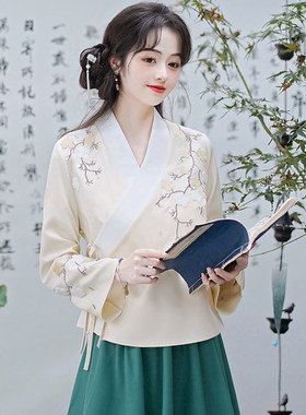 新中式复古改良旗袍交领套装唐装