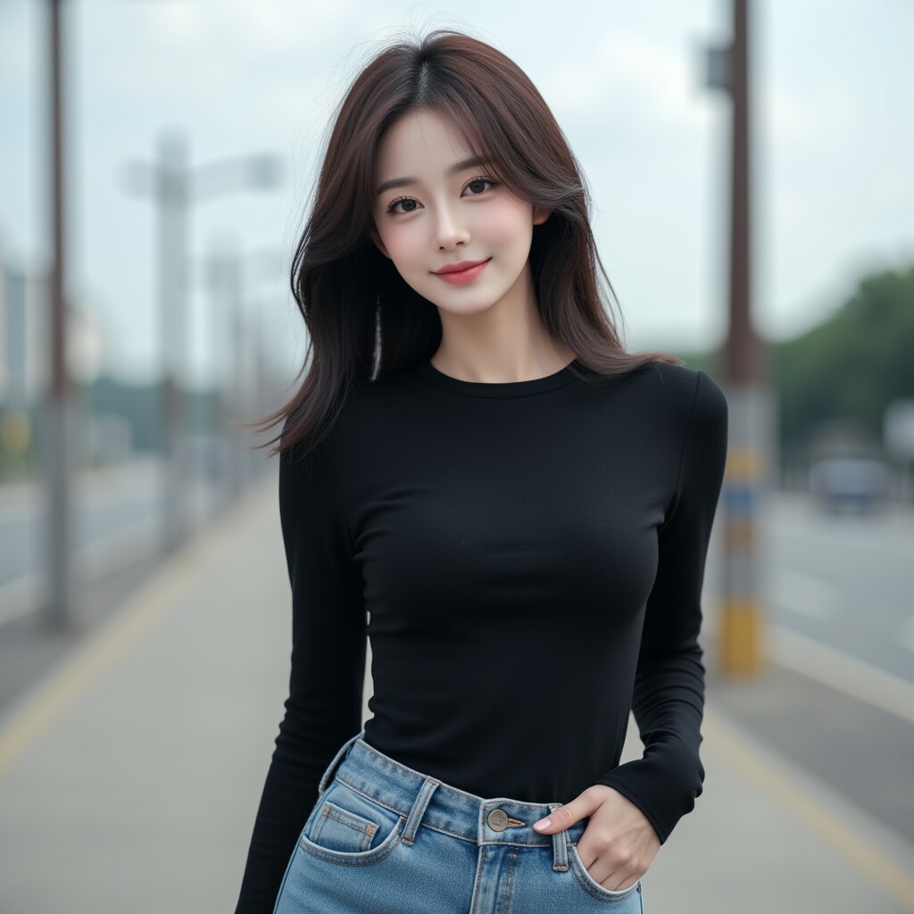 韩版圆领长袖t恤女秋季冬基础款修身显瘦气质百搭纯棉上衣打底衫