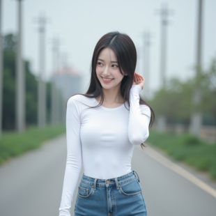 圆领长袖 显瘦气质百搭纯棉上衣打底衫 t恤女秋季 修身 冬基础款 韩版