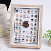 天然矿石水晶原石化石半宝石标本摆件书桌玄关桌面相框摆台装 饰品