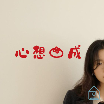 心想【柿】事成新年春节日气氛拍照镜子装饰玻璃门橱窗贴纸字