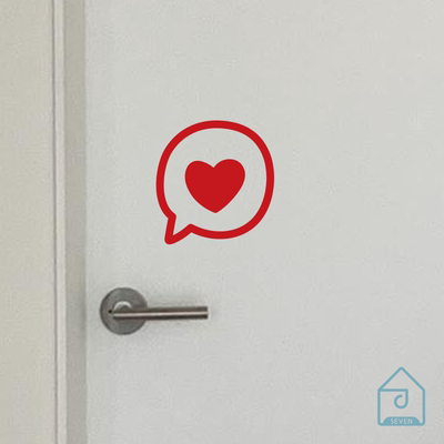 红色爱心可爱图案镜子贴纸 店铺拍照打卡背景装饰玻璃门窗防撞贴