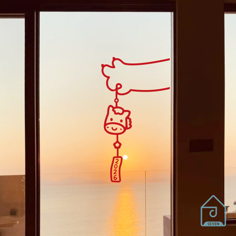 2026马年创意图案新年贴纸过年春节装饰阳台厨房玻璃门窗户防撞贴,家居饰品,软装墙贴,淘宝优惠券,粉丝福利购,淘宝优惠卷