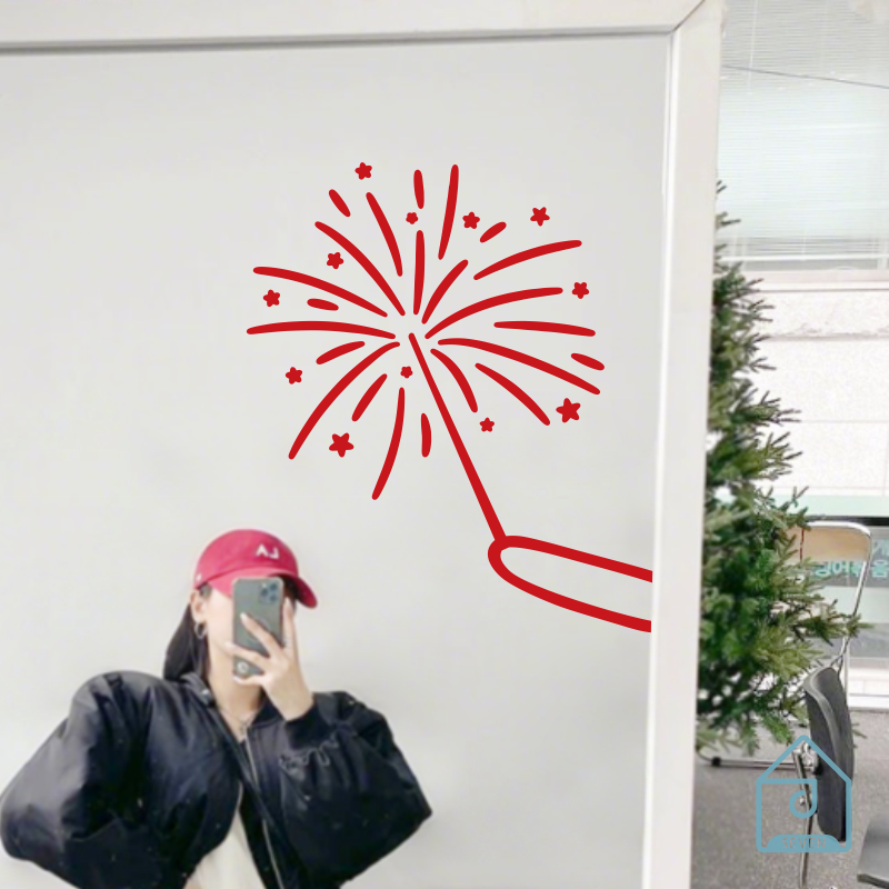 放烟花有趣图案新年春节日镜子自拍照网红打卡背景布置玻璃门贴纸,家居饰品,软装墙贴,淘宝优惠券,粉丝福利购,淘宝优惠卷