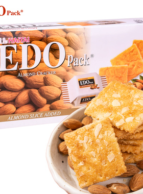 EDO pack韩国进口扁桃仁杏仁饼干甜薄脆休闲好吃的零食单独小包装