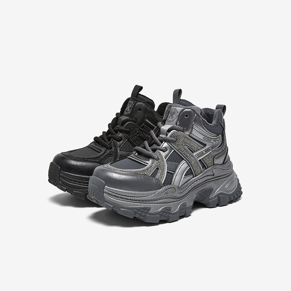 百思图2025冬季商场新款高帮老爹鞋厚底女运动休闲鞋B1119DD5,女鞋,老爹鞋,淘宝优惠券,粉丝福利购,淘宝优惠卷