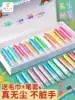 Cat Prince chalk dust-free color chalk blackboard newspaper Children's household drawing board Water-soluble chalk Teacher special environmental protection coarse chalk pen sleeve clip set Tasteless and non-toxic dust-free layer color chalk
