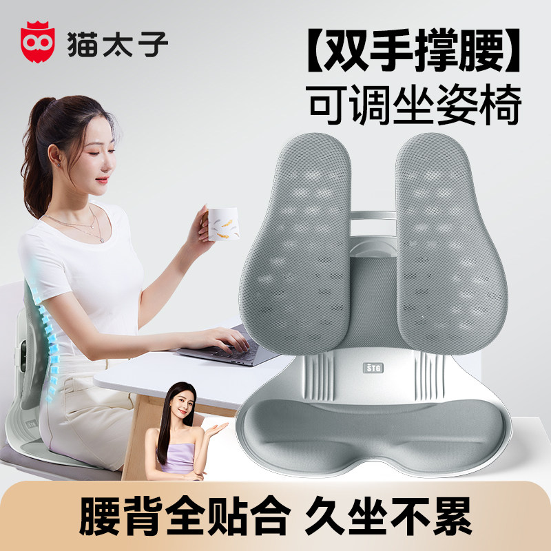 猫太子护腰坐垫久坐神器腰靠腰部支撑靠垫靠背座椅腰枕腰托办公室