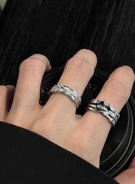 暗黑星芒戒指女ins小众设计感开口可调节指环简约轻奢冷淡风尾戒
