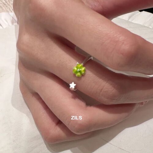 幸运四叶草戒指女ins小众设计感开口可调节食指戒小清新百搭指环