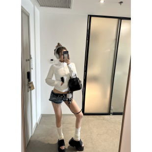 百搭长袖 Xinlei 双色短款 bella同款 拉链卫衣外套女春夏 Lin