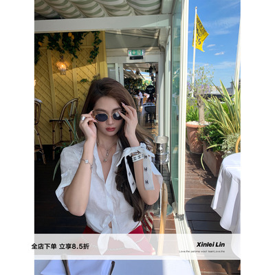 XinleiLin双色亚麻设计感衬衫