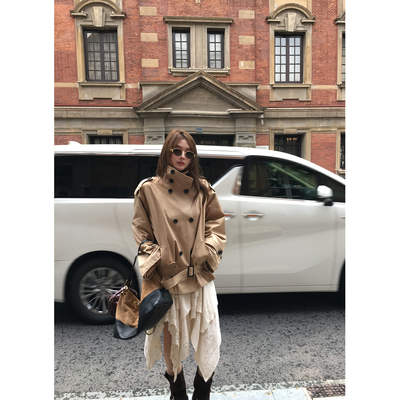 XinleiLin杏色不规则半身裙子