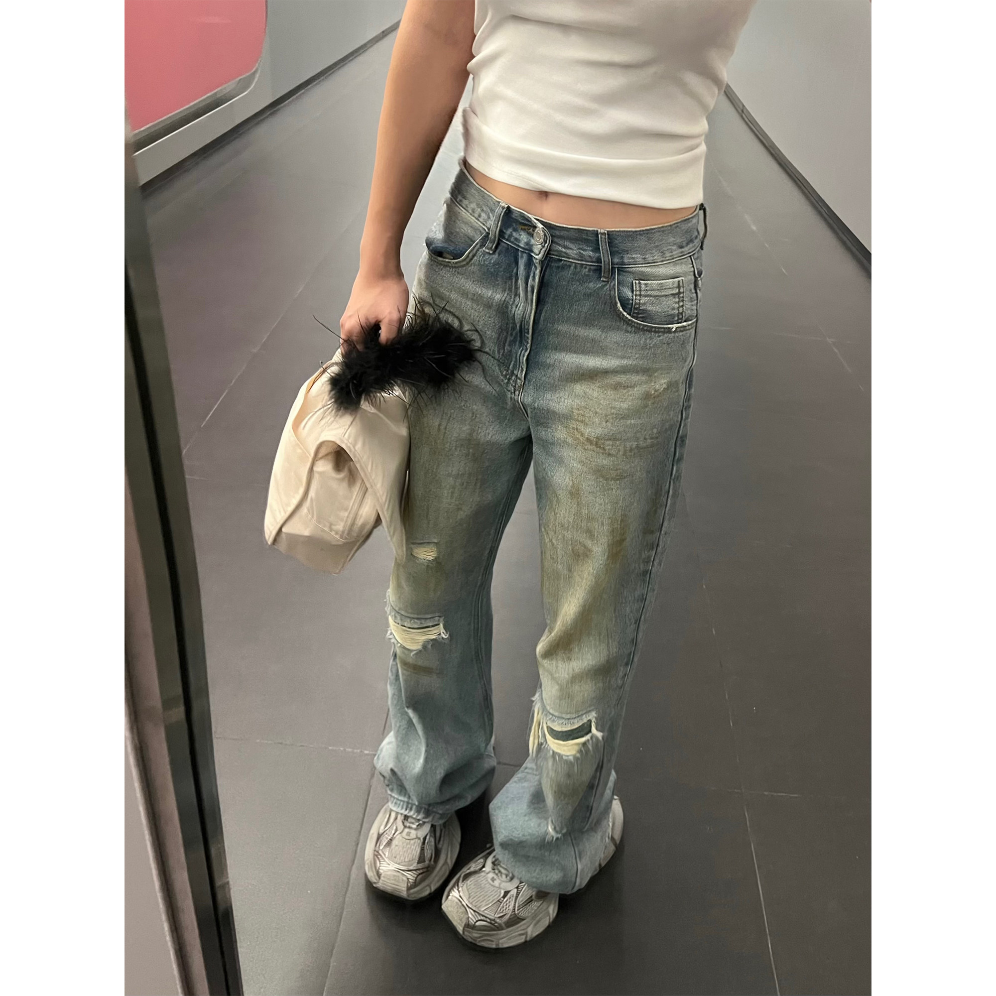 XinleiLin破洞牛仔裤长裤图片