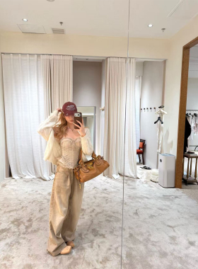 Xinlei Lin 加州日落 r*13做旧水洗定染直筒裤宽松工装牛仔裤