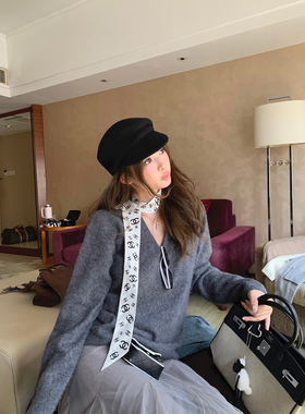 Xinlei Lin“奢宠臻绒”95羊毛5绒慵懒保暖宽松简约V领连帽毛衫