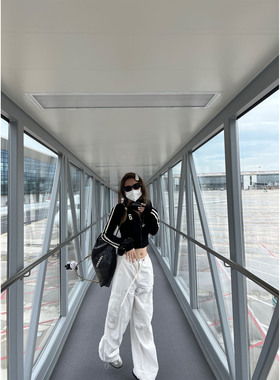 Xinlei Lin  秋季新款美式甜心休闲感黑色长袖卫衣半裙套装