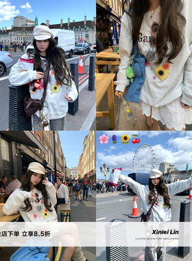 Xinlei Lin“曼特学院”印花卫衣集合英伦学院早秋薄款印花卫衣