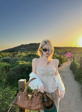 Xinlei Lin 花骨柔纱 Z*mm*rm重工压褶鱼骨抹胸碎花雪纺（带胸垫