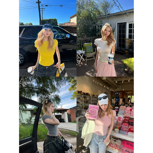 XinleiLin四色简单基础短袖T恤