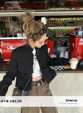 Xinlei Lin  新中式“国风小香”黑色经典小香风短外套女春夏