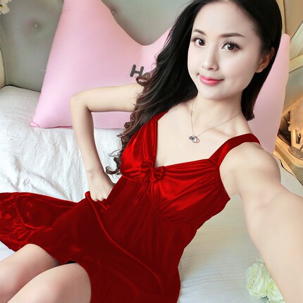 大码性感睡衣女夏季新款冰丝薄款火辣高级感蕾丝吊带睡裙女2023年