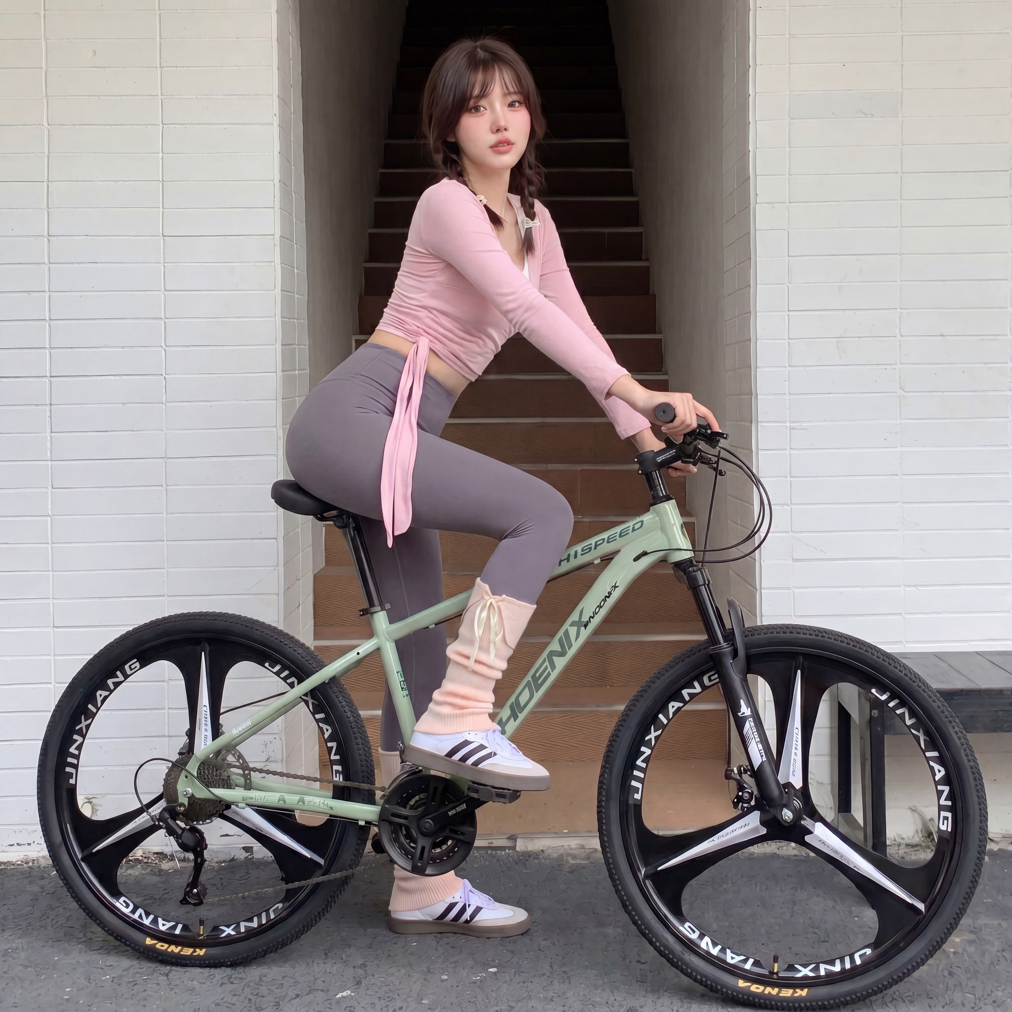 凤凰山地自行车女公路代步通勤男变速减震越野青少年学生成人单车