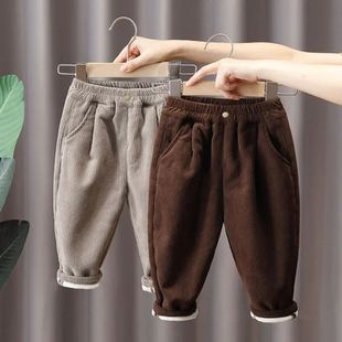Kids' Thermal Corduroy Pants - Plush Pile-Lined Sweatpants f