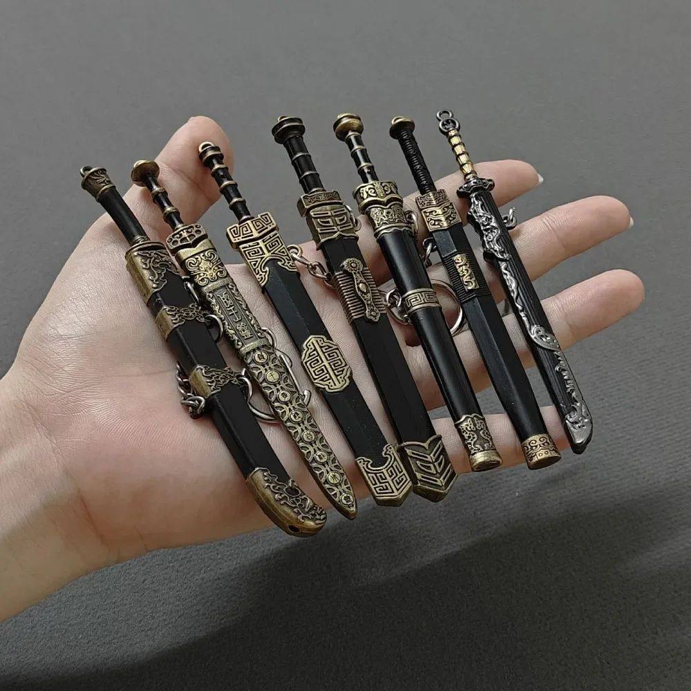Katana Sword Toys Pendant Keychain Mini Weapon Model with Sh