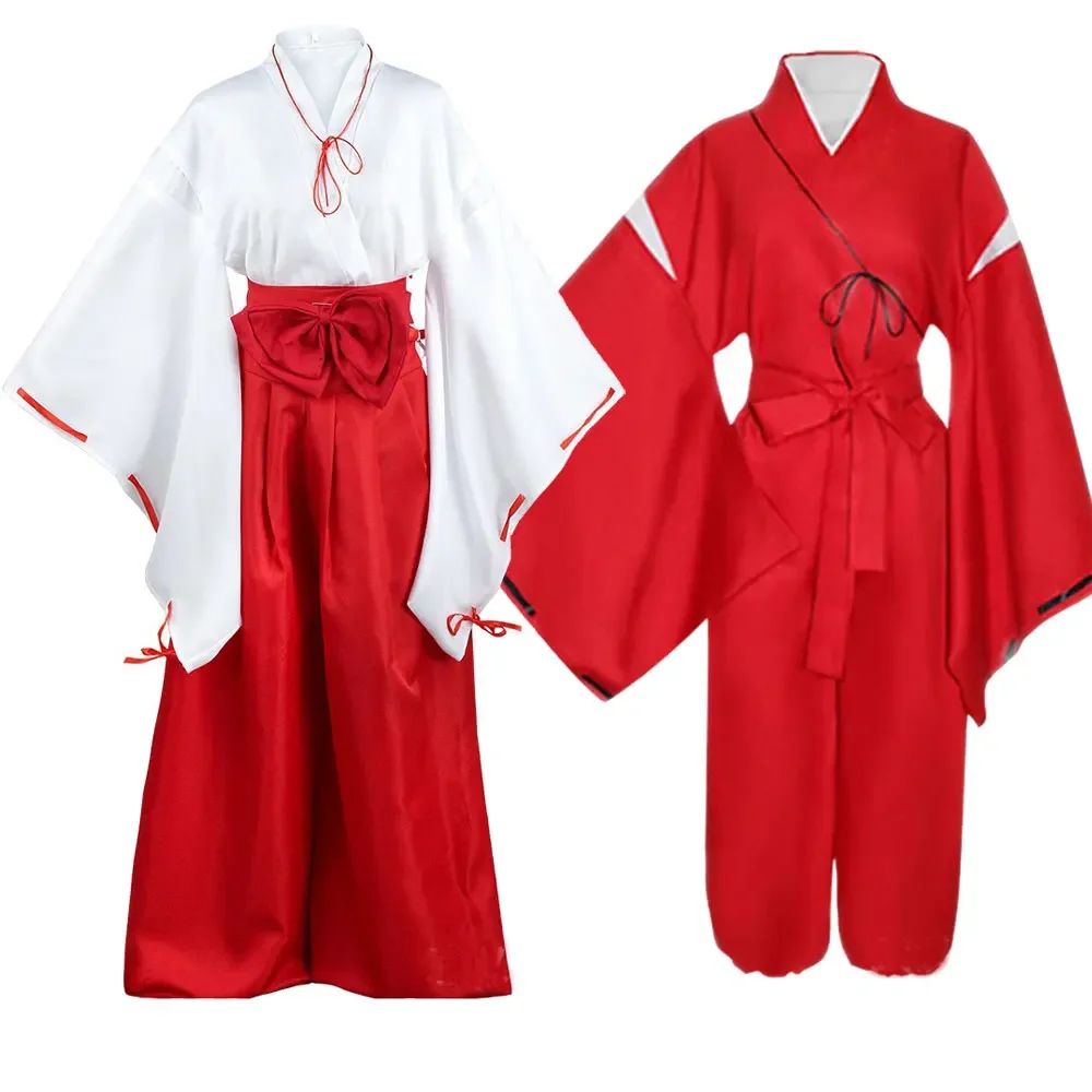 Anime Inuyasha Kikyo Kimono Cosplay Uniform Dress Halloween