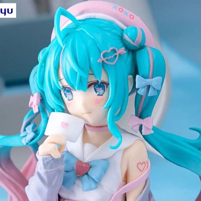 New Hatsune Miku Anime figure Pink sakura sitting position P