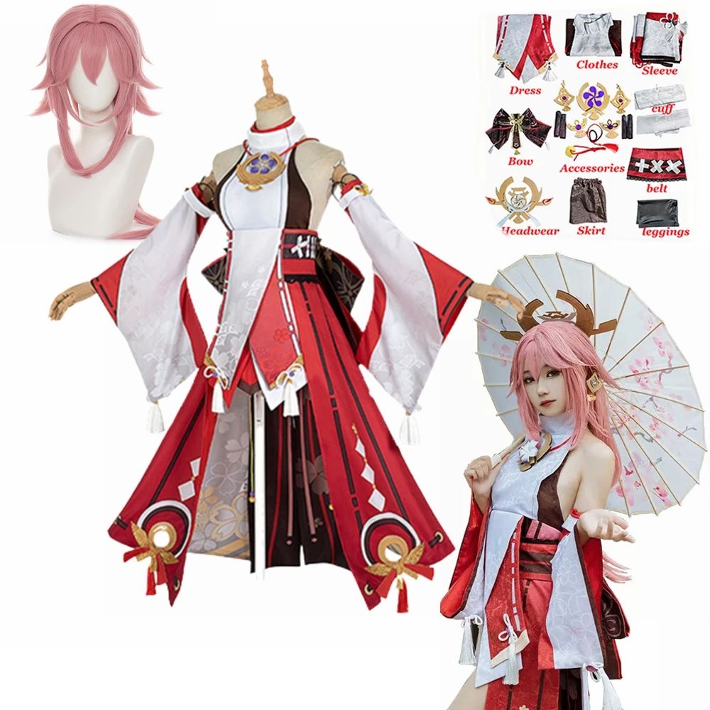 Yae Miko Cosplay Anime Genshin Impact Yae Miko Guuji Yae Cos