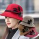 Cap Bowler Jazz Pompom Fedoras Hat Women Dome Wool