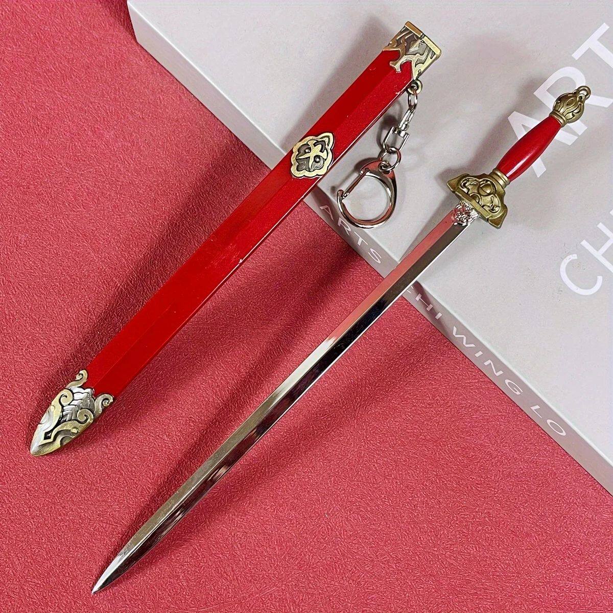 8.6inch Metal Chinese Ancient Katana Damascus Sword Mini Ste