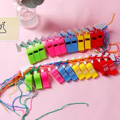 24pcs Sporting Goods Plastic Whistle Colorful Cheer Referee