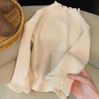 Kids Girls Shirt Spring Autumn Lace Long Sleeves T-shirt Top