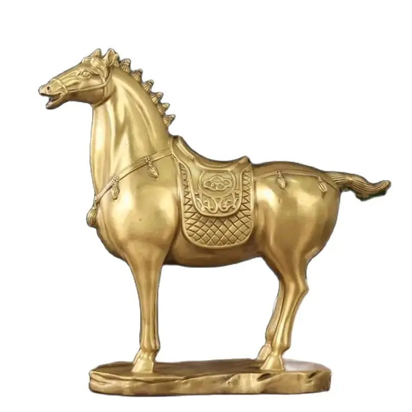 Brass Tangjiang Army Horse Home Office Desktop Animal Decora