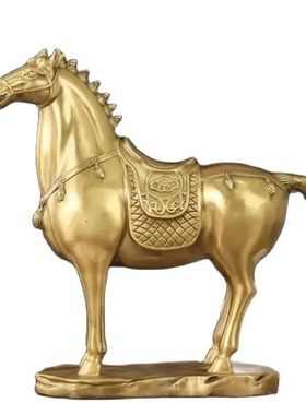 Brass Tangjiang Army Horse Home Office Desktop Animal Decora
