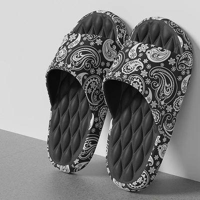 Plus Size 48 Graffiti Men Slippers Sole EVA Indoor Open Toe