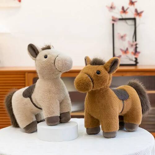 Cartoon Chinese Zodiac Horse Plush Toy Cute Stuffed Pony Dol