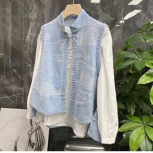 Fashionable New Denim Vest Loose Summer Thin Outerwear Shoul