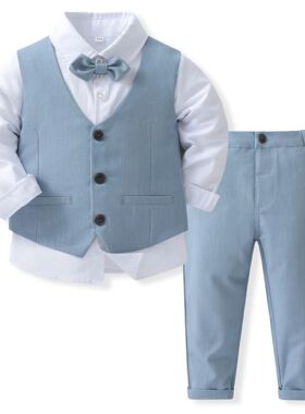 Gentleman Outfits Birthday Costume for Boy Children Spring A