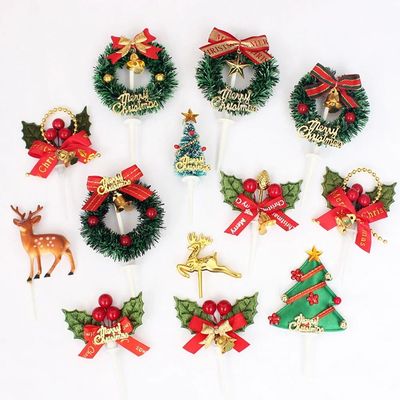 Merry Christmas Cake Decorations Christmas Cupcake Toppers w