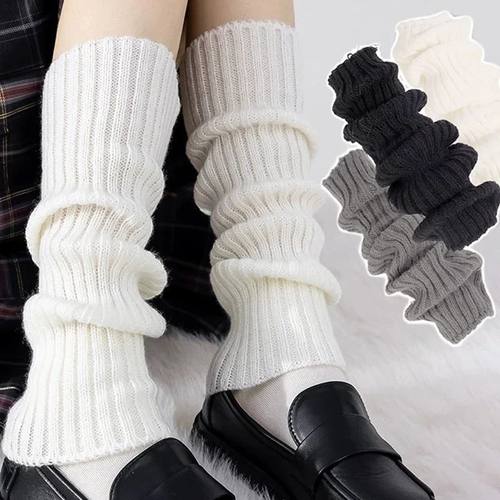Y2K Women's Leg Warmers Japanese Lolita Long Socks Wool Knit